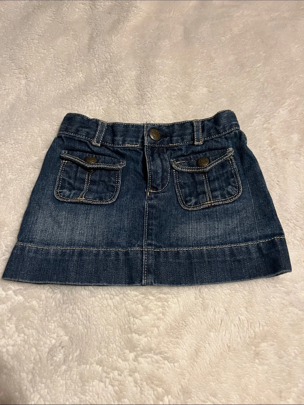 GAP Dark Blue Denim Kids Skirt with Front Pockets